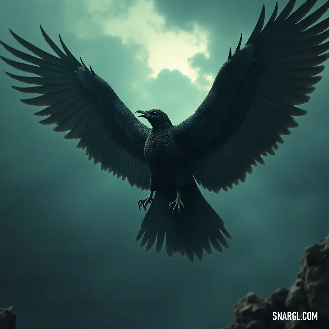 A magnificent Cloudstrike with wings outstretched, flying through a cloudy expanse, embodying freedom and power. A majestic Cloudstrike soars gracefully, its expansive wings unfurled against a backdrop of an overcast sky, exuding an aura of strength and serenity.