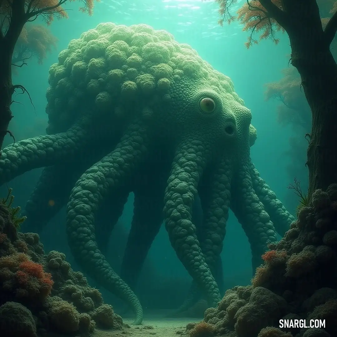 A breathtaking Coral Kraken navigates the azure ocean waters with its tentacles elegantly outstretched, showcasing the wonders of marine life. A marvelous Coral Kraken gracefully glides through the vibrant ocean depths, its magnificent tentacles unfurled, exploring the underwater realm teeming with life and colors.