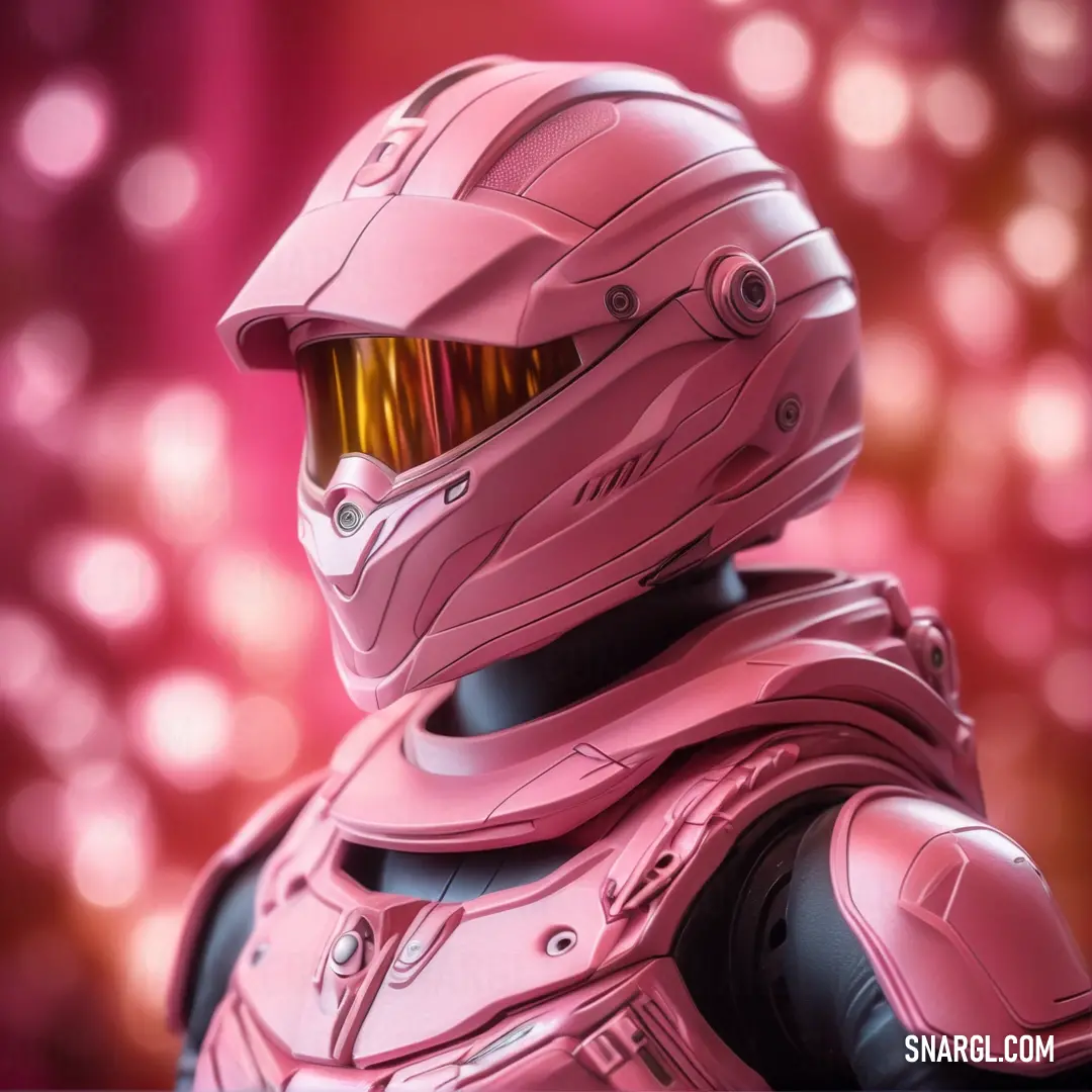 Pink helmet and goggles on a pink background