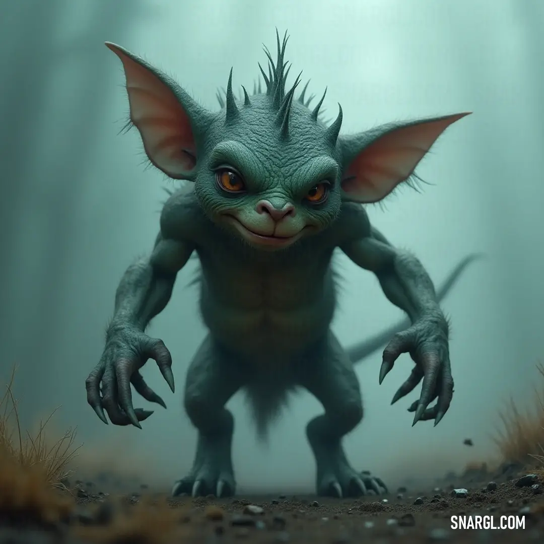 A curious Crackle with large ears gazes thoughtfully in a foggy forest, its enchanting presence harmonizing with the whispers of nature. In a mystical forest shrouded in fog, a Crackle with oversized ears and enchanting eyes stands quietly, illuminated by a magical light filtering through the trees, evoking a sense of wonder and mystery in its serene environment.