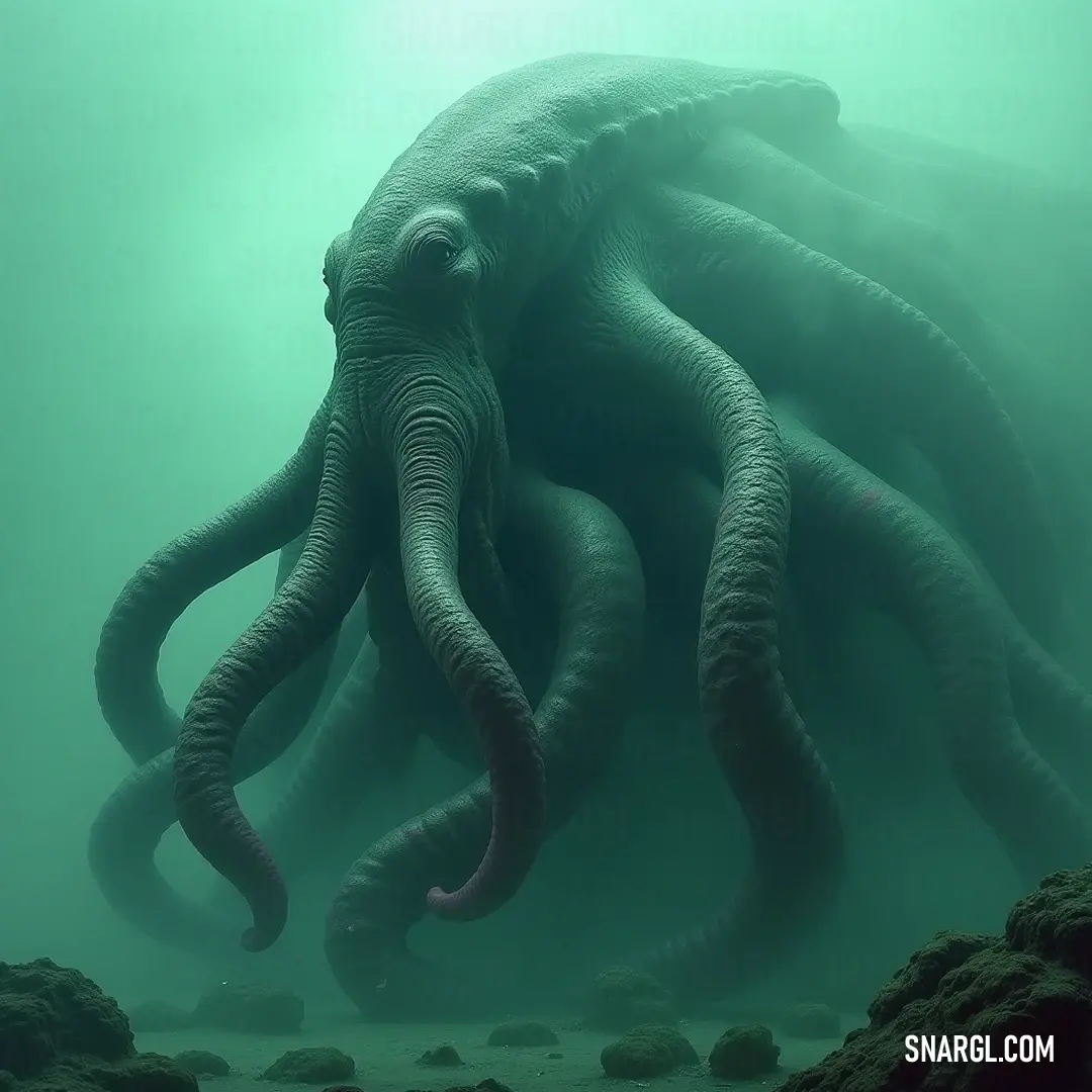 The legendary Cthulhu glides majestically through the ocean, its tentacles casting shadows in the deep, a mesmerizing sight for those who dare to look. A magnificent Cthulhu gracefully moves through the ocean depths, its powerful tentacles spread wide, creating ripples in the water as it surveys its underwater kingdom.