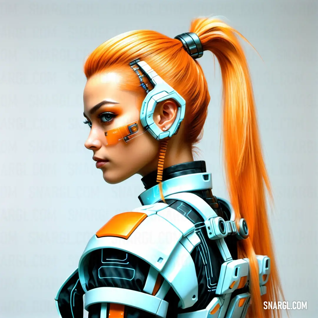 Woman with orange hair and a sci - fi