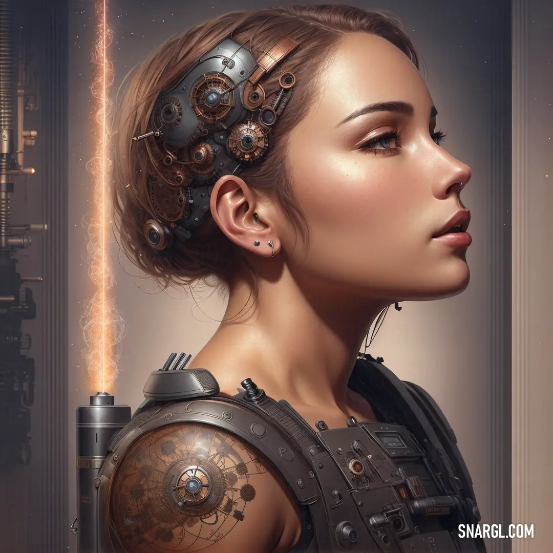 Woman with a futuristic headpiece and a sci - fi