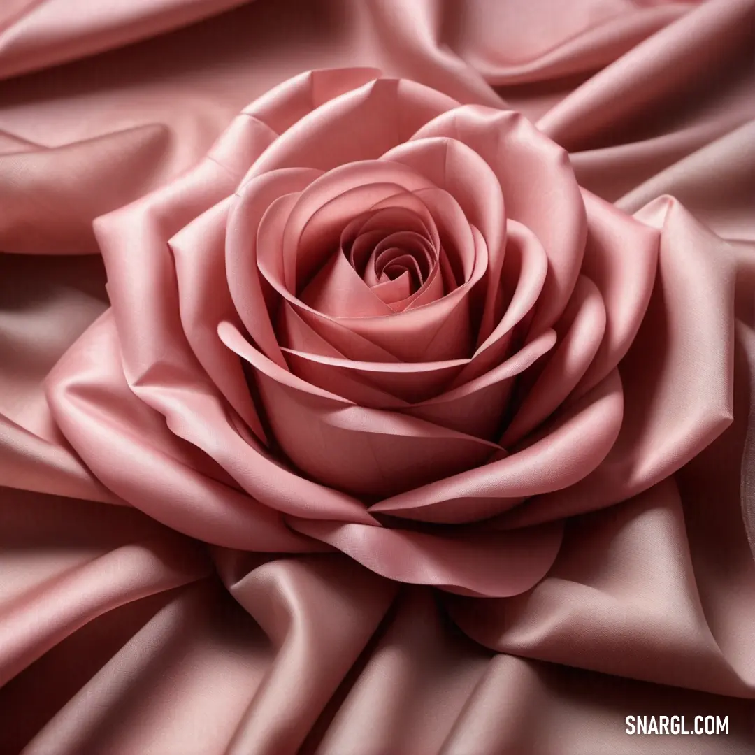 What color is CMYK 0,56,66,20? Example - Rose is shown in the center of a pink fabric background with folds and folds on it's surface