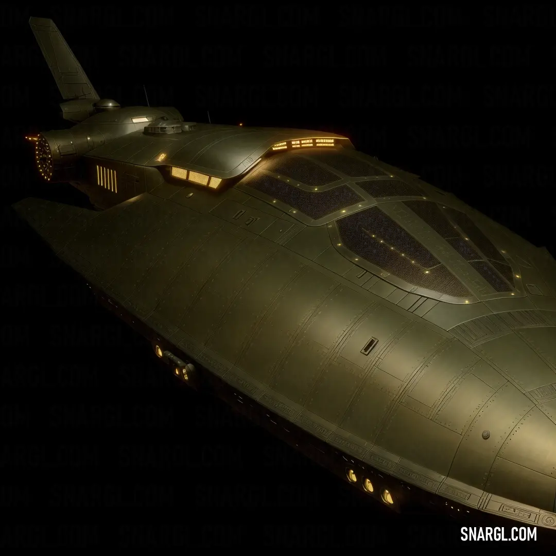 Large military plane is lit up at night time with lights on it's side and a large propeller