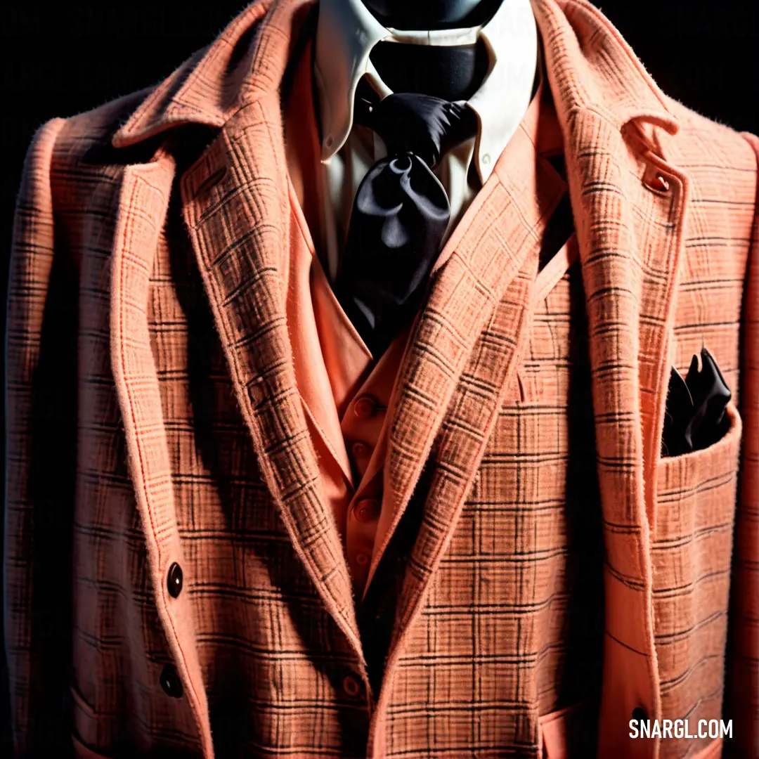 Dark salmon color. Suit and tie on a mannequin's dummyequins dummyequins are a popular fashion item