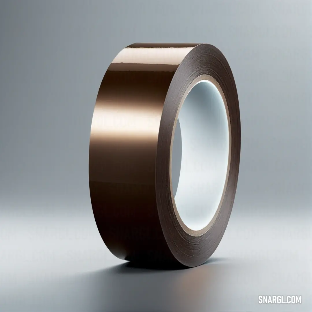 Roll of brown tape on a white background. Example of CMYK 0,67,67,76 color.