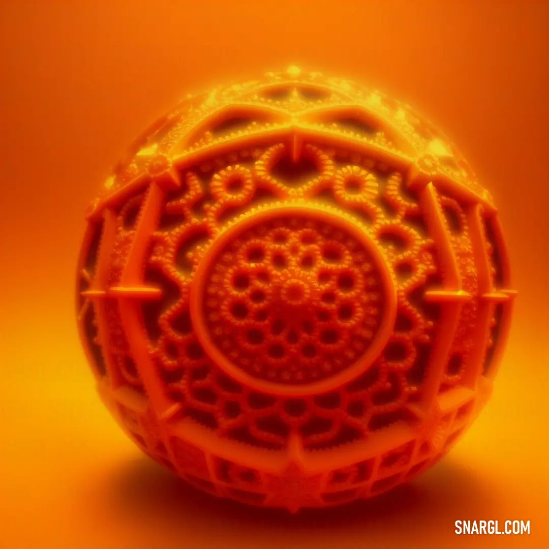 Ball with a pattern on it on a yellow background