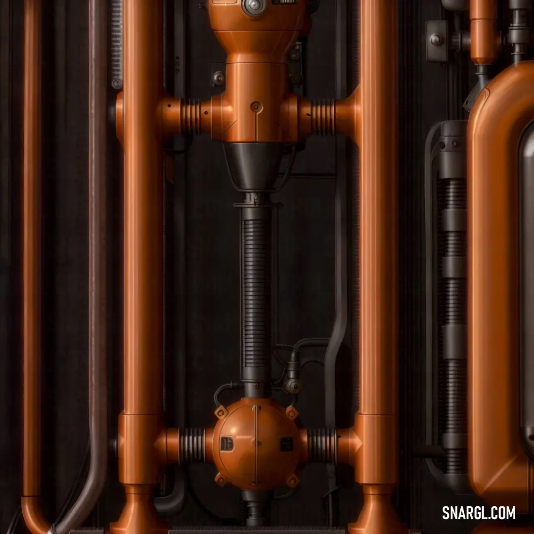 Close up of a metal structure with pipes and valves