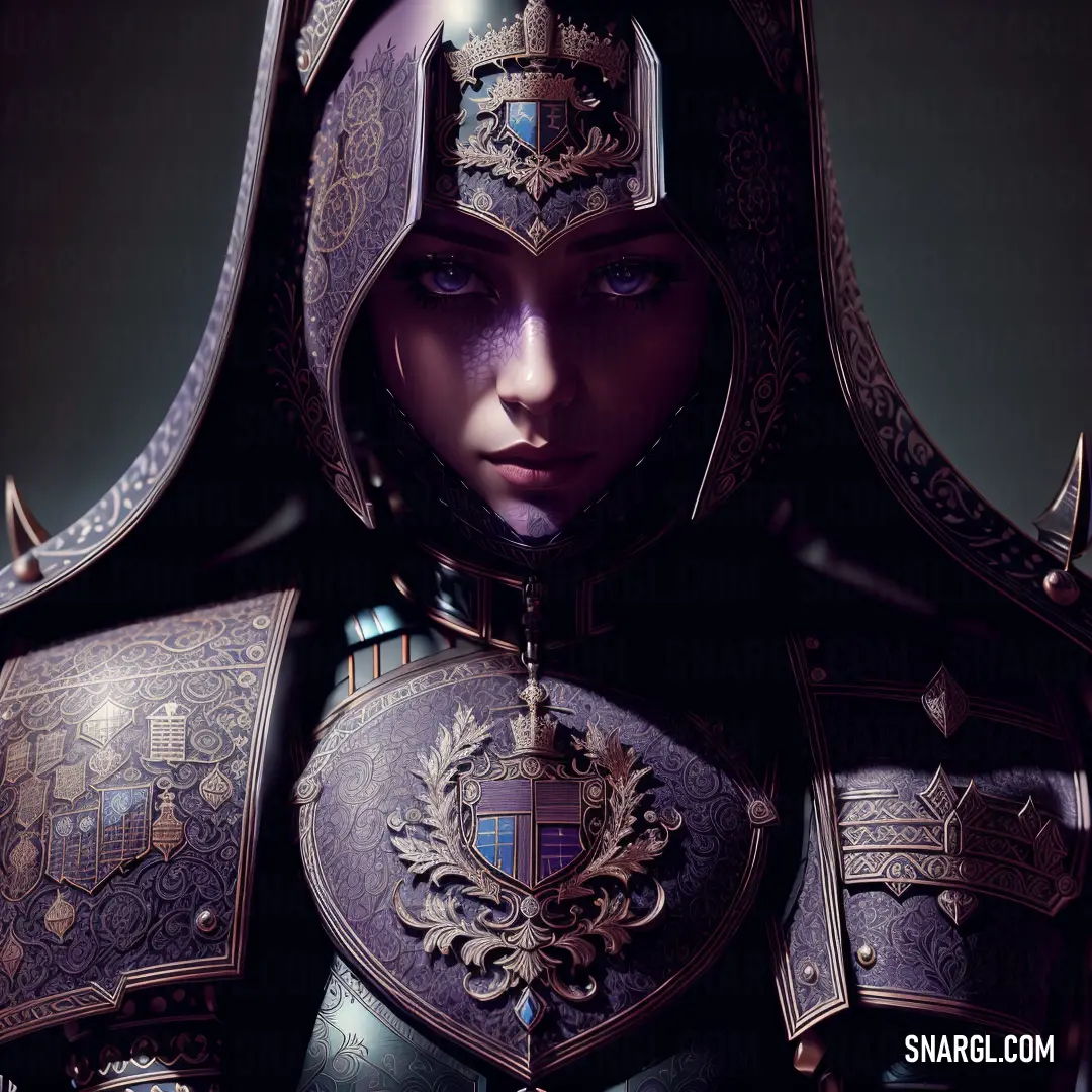 Woman in a armor with a hood on her head