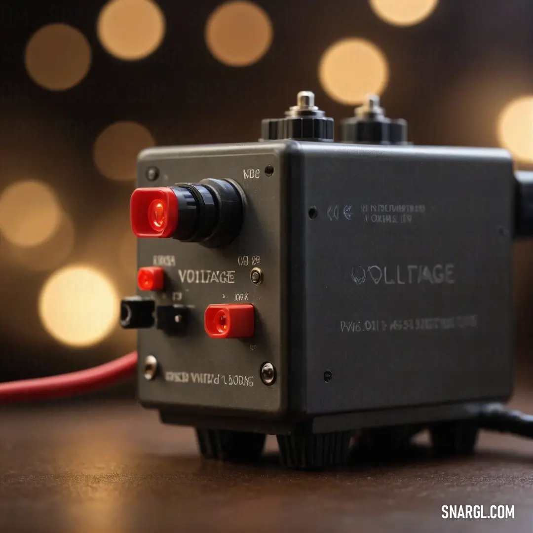 An engaging close-up of a sleek device resting gracefully on a table, illuminated by twinkling lights in the background, showcasing a captivating interplay of color and shadow.