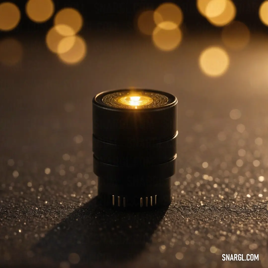 A stunning close-up showcasing an exquisite light fixture on a sleek table, gracefully lit against a backdrop of glowing lights, emphasizing a cozy and intimate atmosphere perfect for evenings.