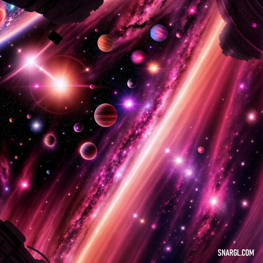 Space scene with planets and stars in the background