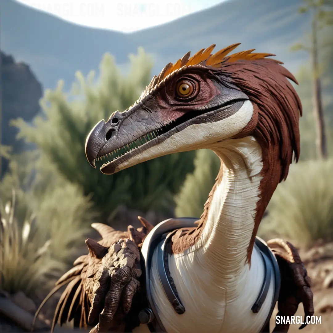 Deinonychus statue with a large beak and a large head with a long neck and a large beak with a long neck and a large head with a large beak with a long neck and a