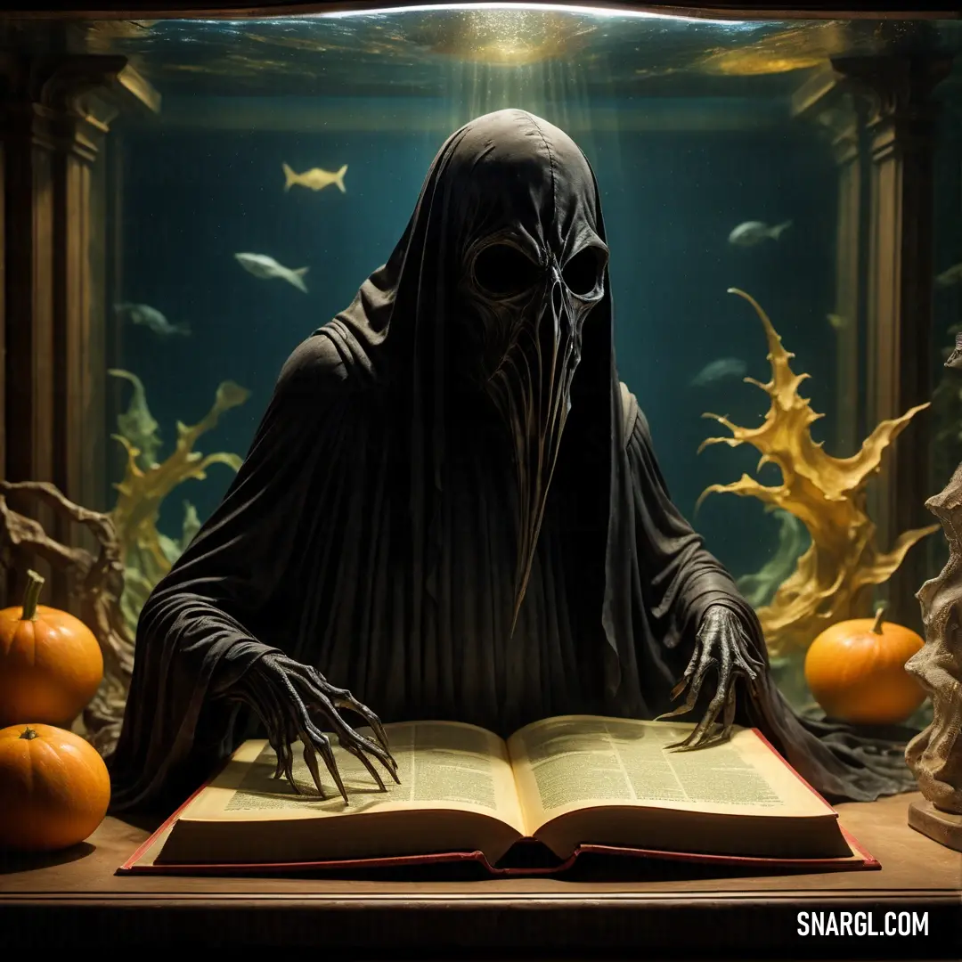Book with a creepy Dementor on top of it next to a book