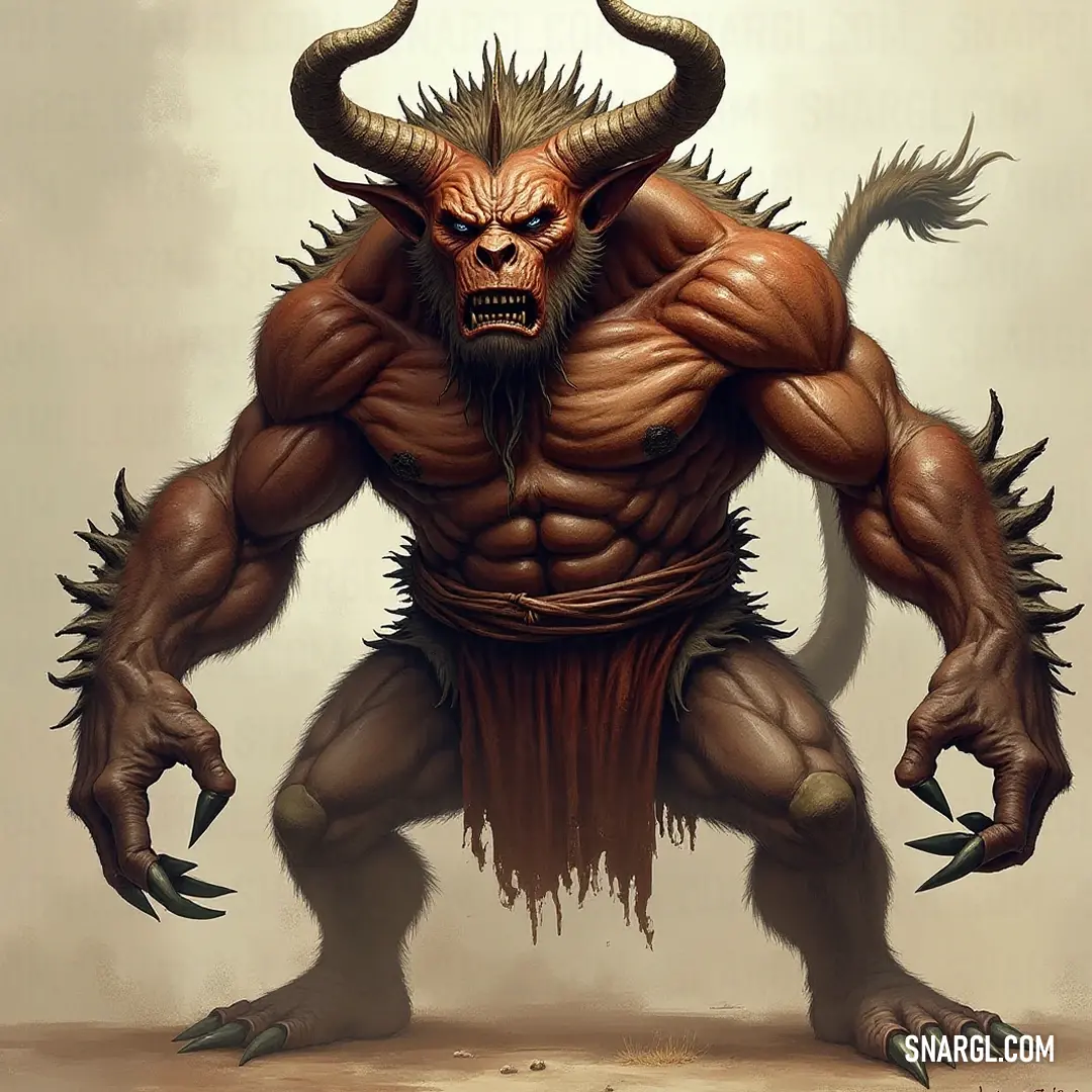 The formidable figure of a Demon Sentinel, featuring large, menacing horns and claws, stands confidently, showcasing his raw power and intimidating presence against a mystical background filled with dark energy.