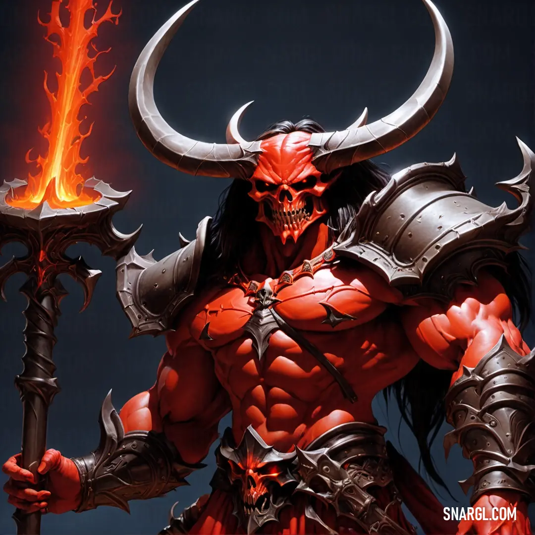 Demonic Diablo with a flame in his hand