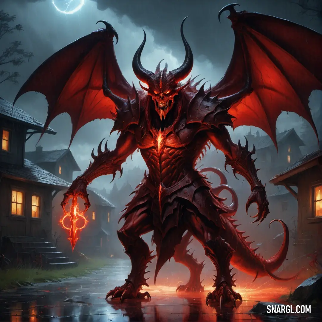Demonic Diablo with a glowing orb in his hand