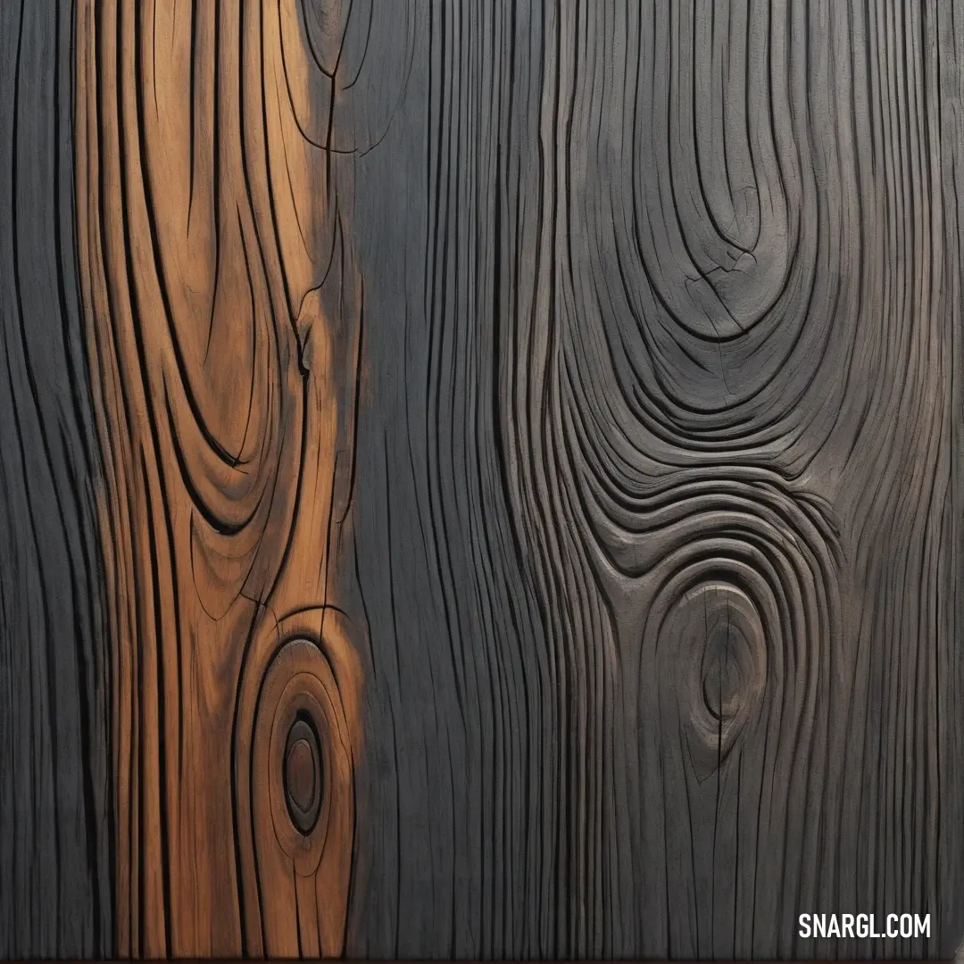 Close up of a wood grain pattern on a wall with a wooden frame in the center of the picture. Example of RGB 105,105,105 color.