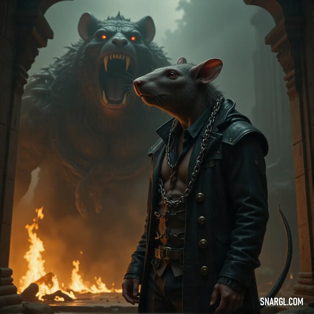 A Doomrocket Engineer in a leather coat, face adorned with a demonic mask, stands before a fire pit, exuding power and determination amidst the flames. A Doomrocket Engineer, wearing a leather coat, stands confidently before a fire pit, their face strangely marked with a demonic expression, ready for any challenge that comes their way.