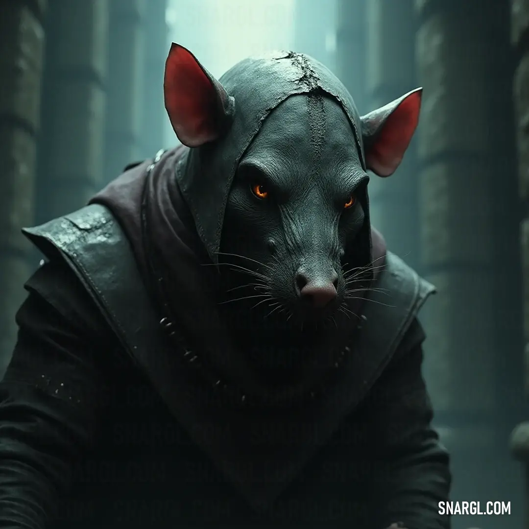 Doomwheel Leader: The Fearless Commander The Doomwheel Leader, clad in rugged leather, stands imposingly, showcasing fierce red eyes and oversized ears, ready to command and charge forth with unwavering authority in a dark and treacherous world.