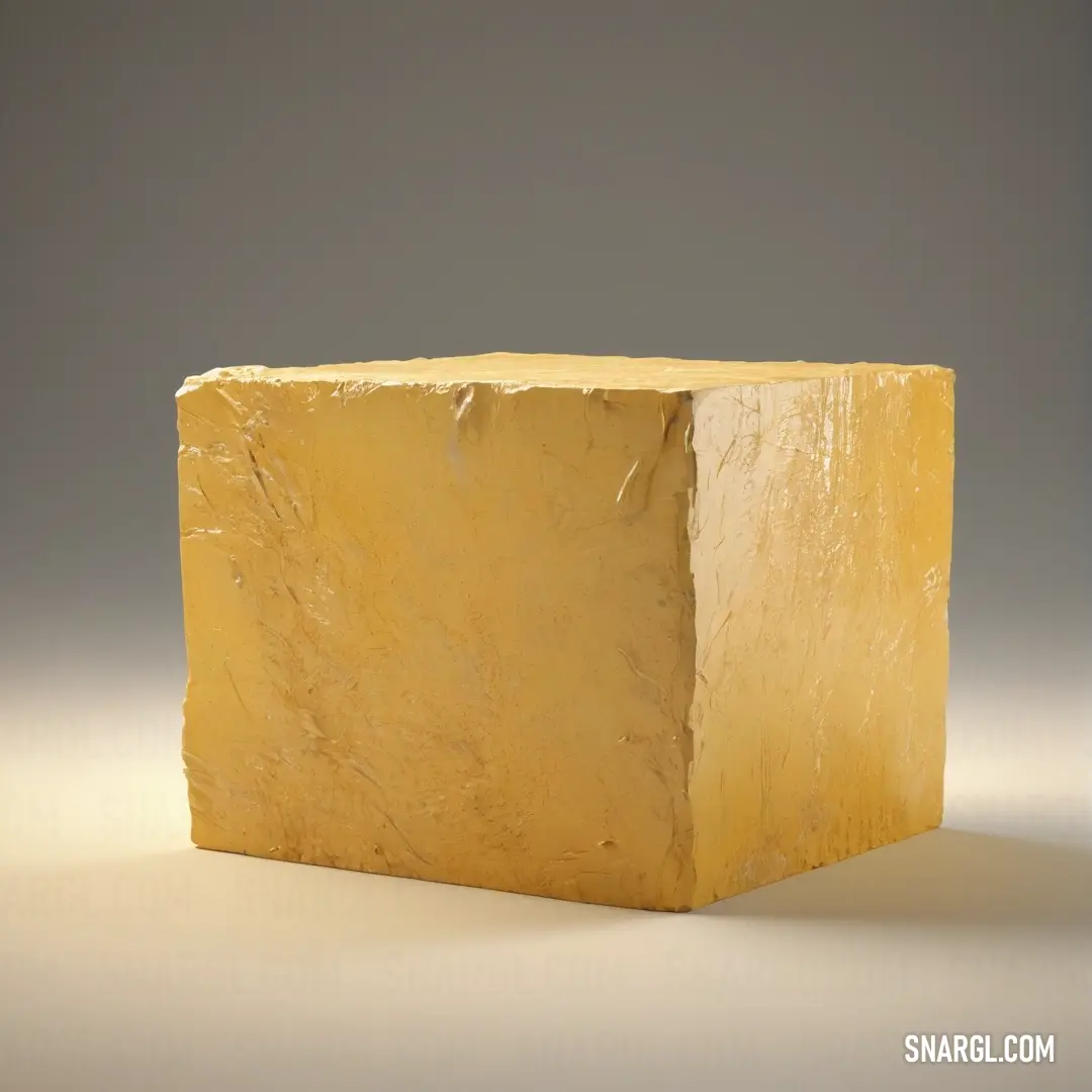 Yellow block of cheese on a white background. Color RGB 225,169,95.