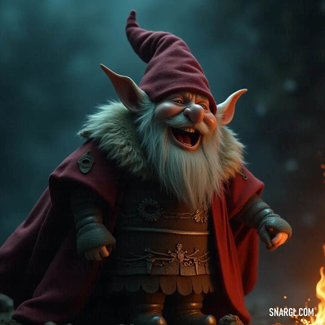 A mesmerizing close-up of a toy wizard figure adorned with intricate details, reflects a fiery backdrop, creating a powerful visual storytelling moment that evokes tales of magic and adventure.