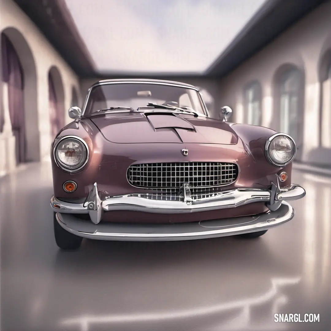 Car is shown in a photo with a sky background. Color #614051.