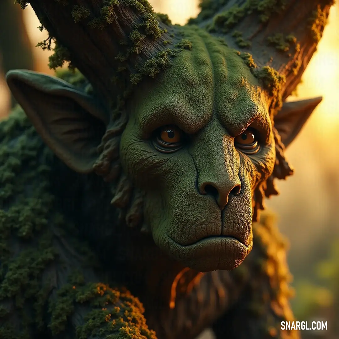 The Noble Green Elder Tree Guardian, a symbol of nature's strength and beauty, watchfully stands amidst the verdant forest, showcasing its captivating crown of leaves that harmonizes with the earth. A majestic Green Elder Tree Guardian, adorned with vibrant foliage sprouting from its head, stands protectively among a lush forest, embodying the spirit of nature and the wisdom of the ancient woods.