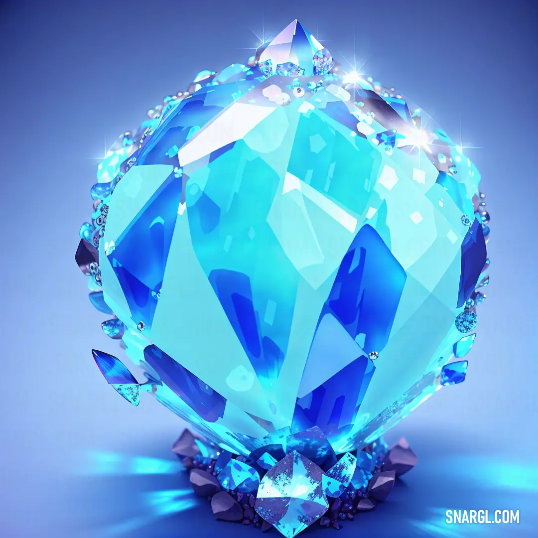 Blue diamond with a lot of diamonds on it's side and a blue background