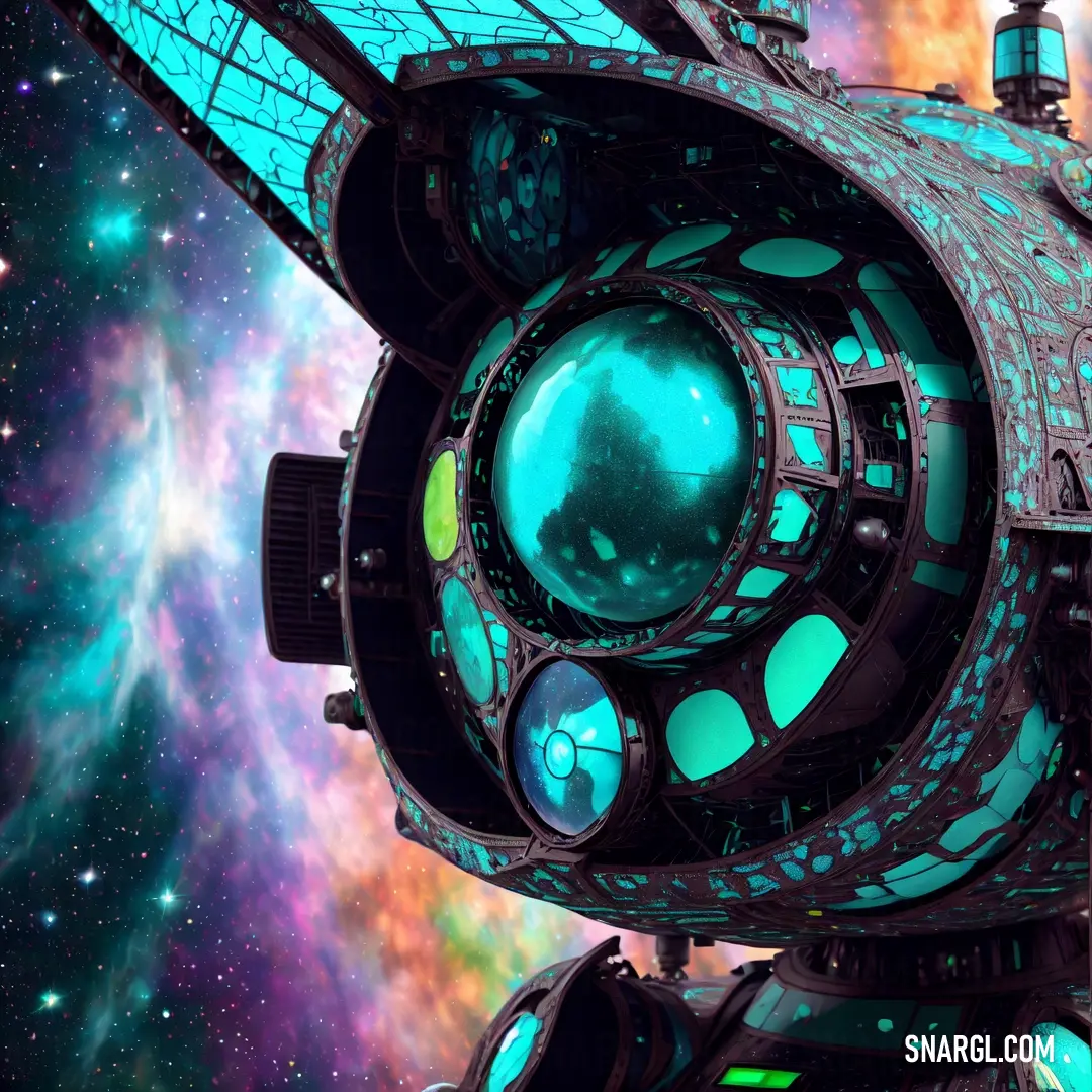 A sprawling, futuristic space station hovers against a vibrant cosmic backdrop. Bright colors and intricate details fill the scene, showcasing a blend of advanced technology and the endless possibilities of space exploration.