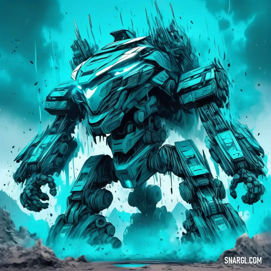 An intriguing robot stands amidst the rugged dirt landscape, its metallic surface gleaming against a backdrop of a bright blue sky. This unexpected blend of technology and nature creates a unique visual contrast that captures the imagination.