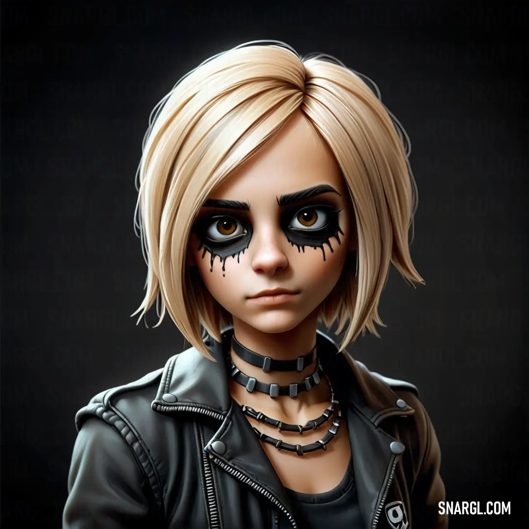 Cartoon character with black makeup