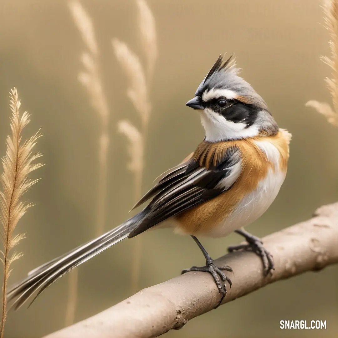 Fantail on a branch with a blurry background