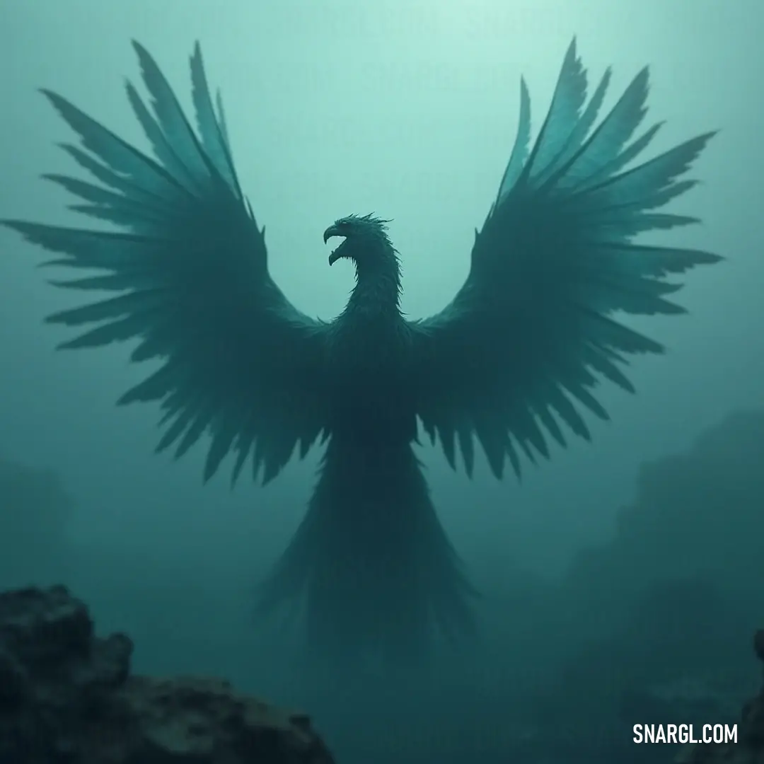 The colossal Firestorm gracefully extends its large wings while standing in glistening waters, a symbol of strength and beauty intertwined with nature. A massive Firestorm, with its enormous wings towering above, stands majestically in shimmering waters, its wings spread wide, evoking a sense of power and grace in this tranquil setting.