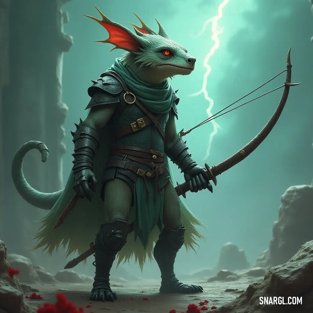 An intense depiction of Fizz with a demon-like head, skillfully aiming his bow and arrow, ready for an adventure filled with excitement and peril. Fizz, adorned with a horned visage resembling a demon, confidently readies his bow and arrow, poised to strike with precision and strength in a world where danger lurks around every corner.