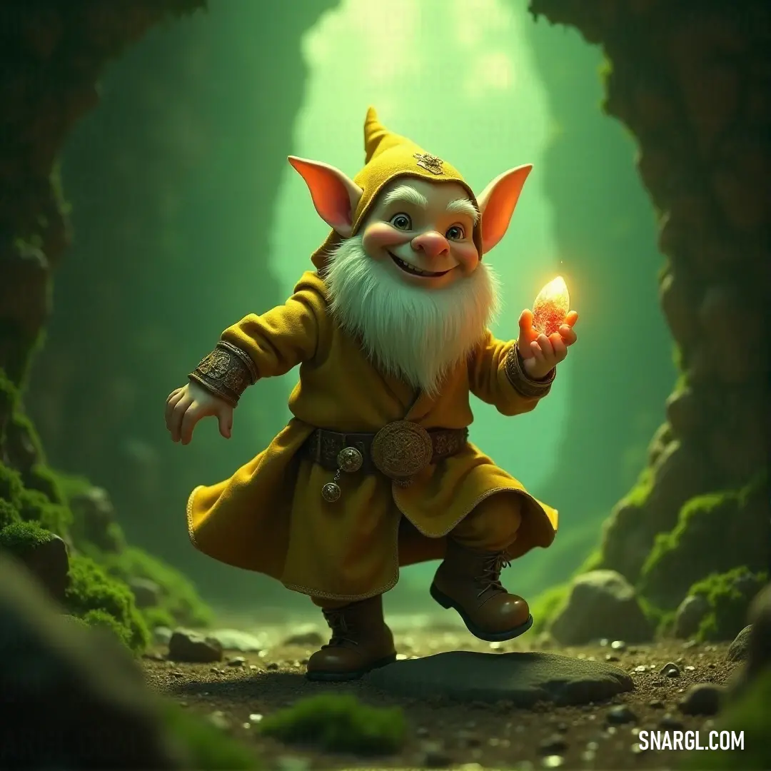 In a mystical forest, Fizzbark holds a candle aloft, the flickering flame casting a soft, warm light amidst the rich green foliage. Fizzbark, holding a lit candle, stands in a forest filled with rich greenery. The flickering flame in his hand contrasts beautifully with the deep forest backdrop, casting a warm glow around him.