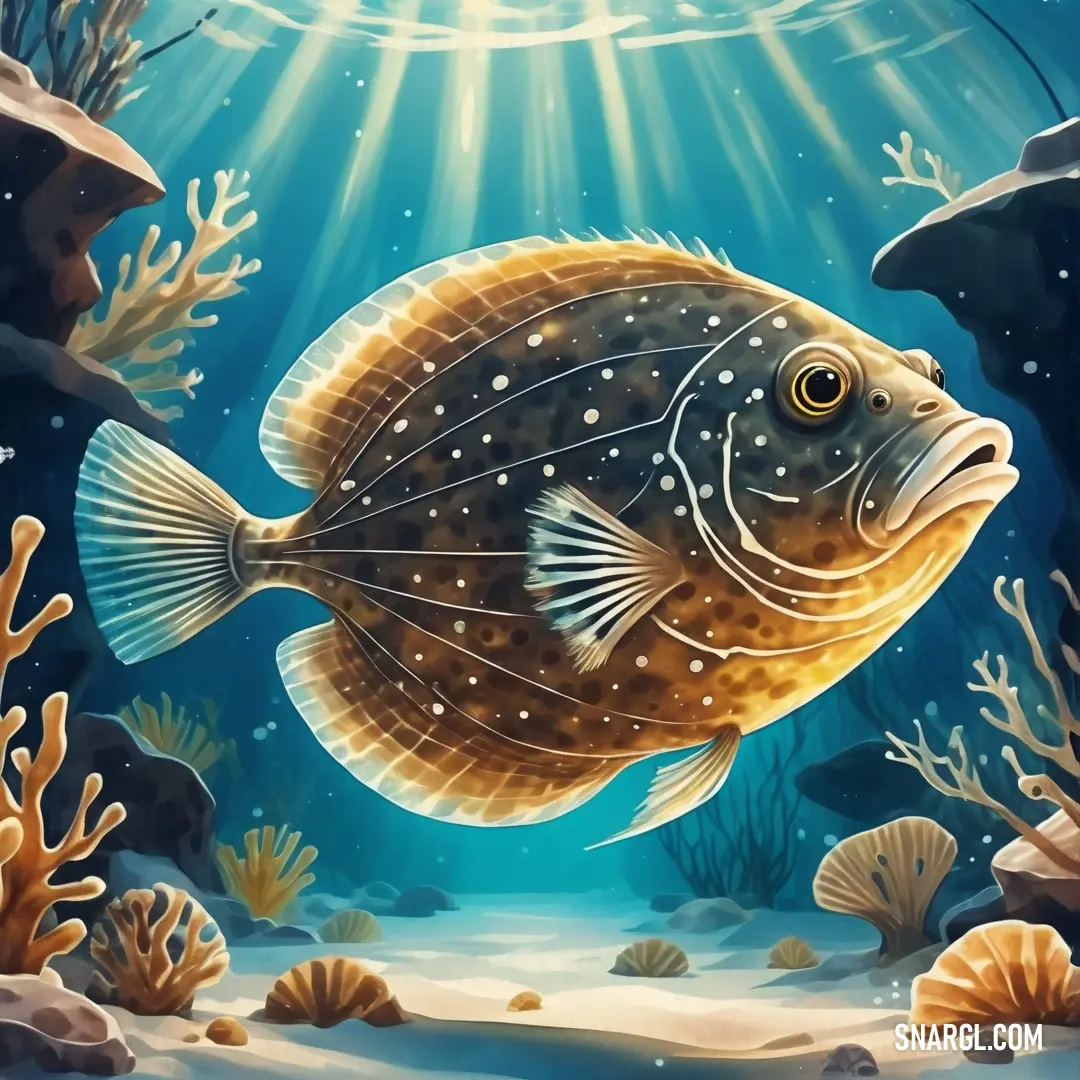 Fish swimming in the ocean with corals and algaes around it illustration by alex krapf