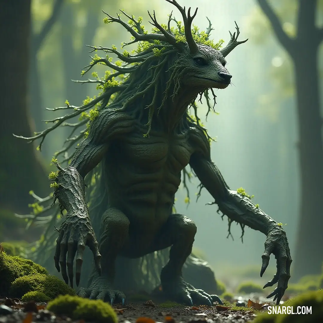 The Forest Sage emerges from the foliage, adorned with moss and tranquility, an embodiment of nature's teachings and the wisdom of the forest. In a serene woodland, the Forest Sage stands tranquil, its long hair and moss-clad beard creating a striking connection to the ecosystem, reminding us of the delicate balance of life within nature.