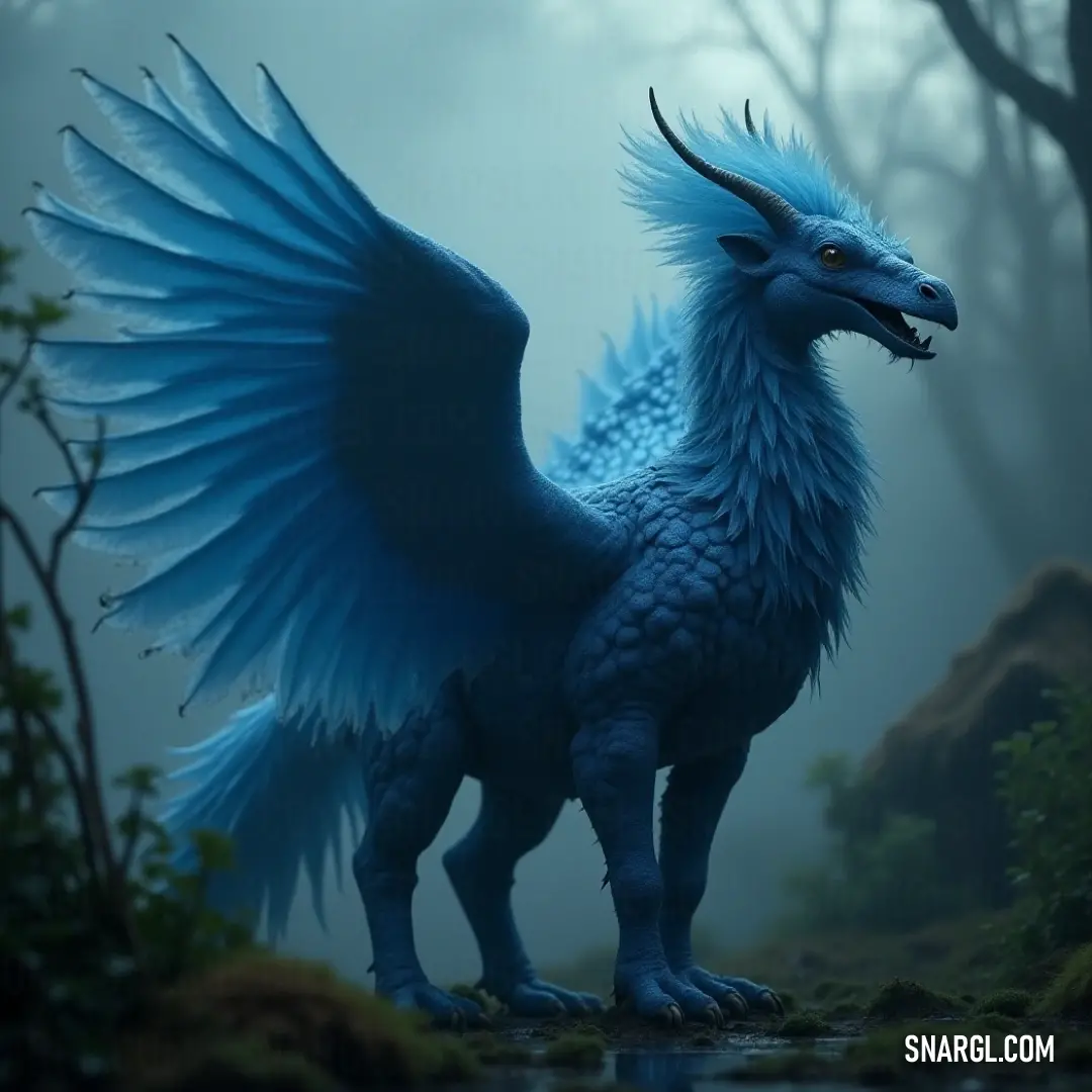 A striking Blue Galeclaw ascends with its powerful wings spread wide within a dense, captivating forest. Towering trees and rugged rocks frame the scene, showcasing the raw beauty of nature as the creature navigates its enchanting environment with elegance and strength. A striking Blue Galeclaw ascends with its powerful wings spread wide within a dense, captivating forest. Towering trees and rugged rocks frame the scene, showcasing the raw beauty of nature as the creature navigates its enchanting environment with eleganc