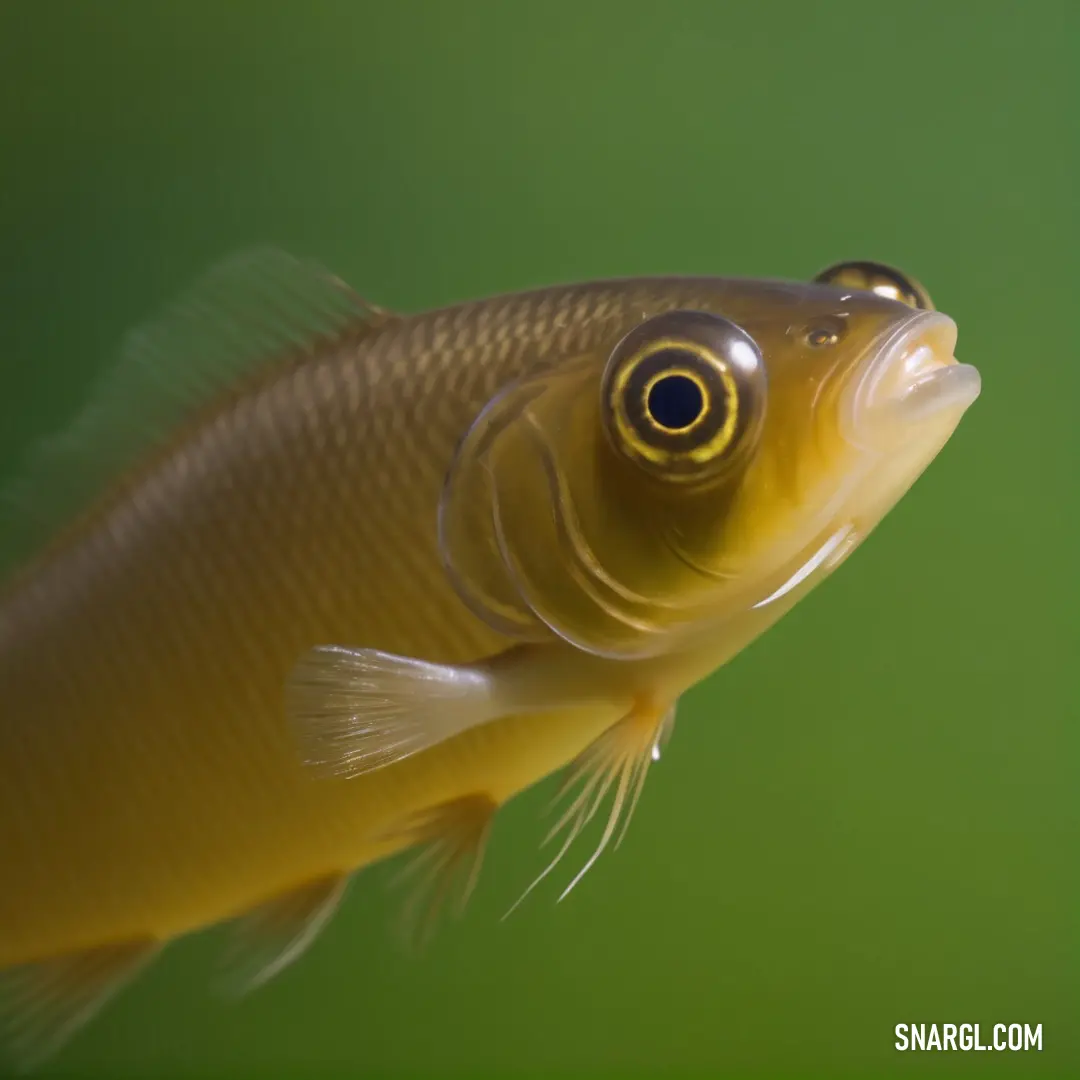 Close up of a fish with a green background