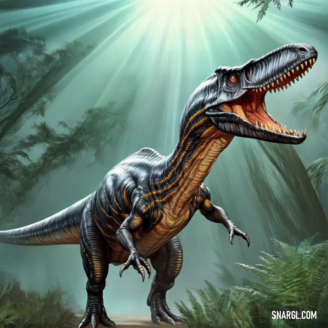 Gasosaurus with its mouth open and its mouth wide open