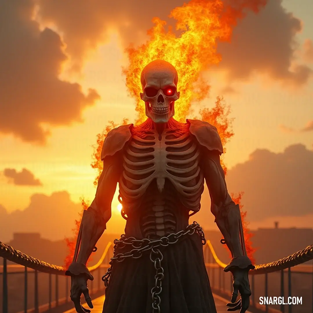 Dynamic Ghost Rider, surrounded by swirling flames and clashing chains, emanates an electrifying power that fills the night with fierce energy. A fierce Ghost Rider looms, chains clashing as his fiery presence turns the background into a tempest of flames and shadows. His defiance ignites the night, inviting a palpable sense of adrenaline-laden anticipation with every crackling ember that dances