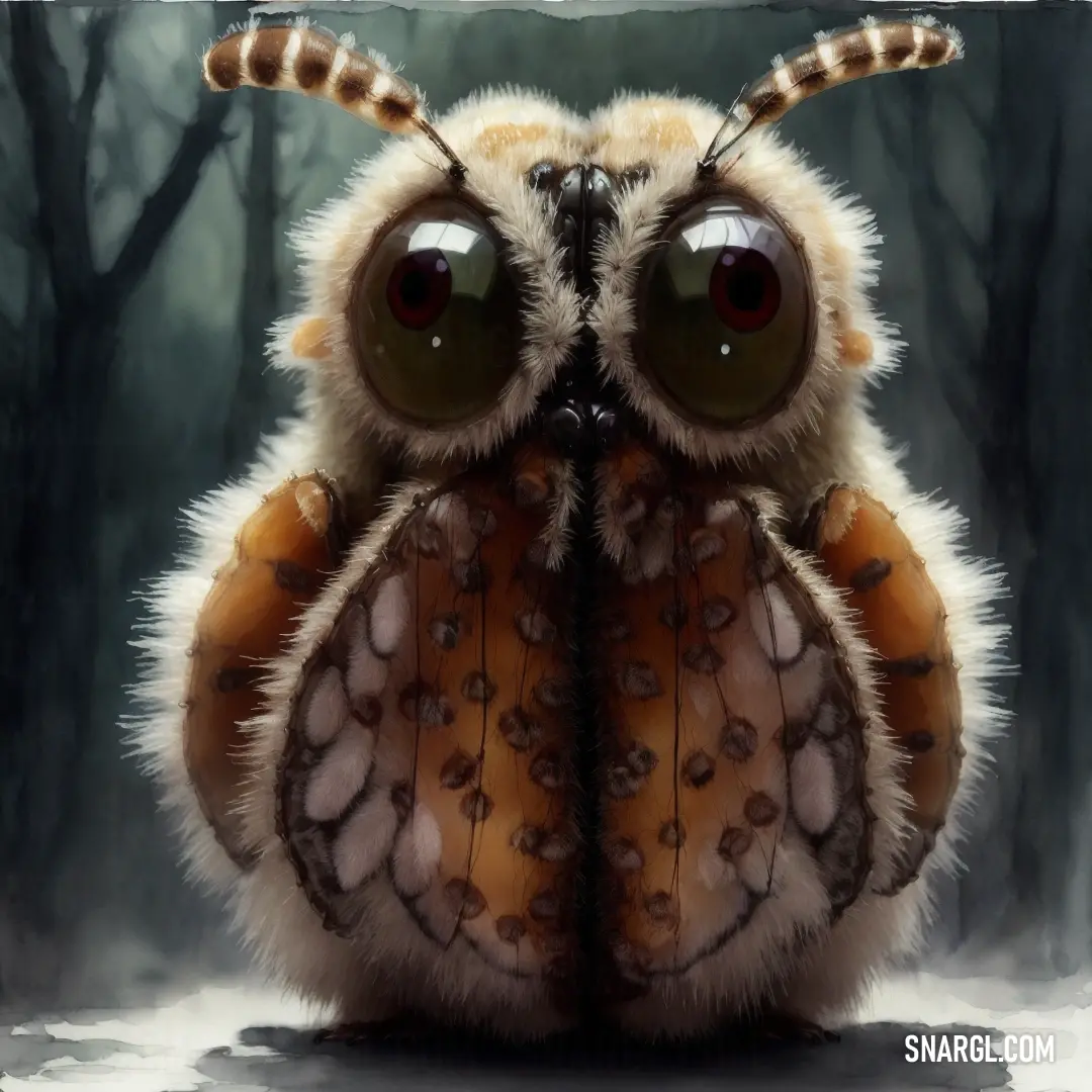 Close up of a very cute owl with big eyes and a weird look on its face and body