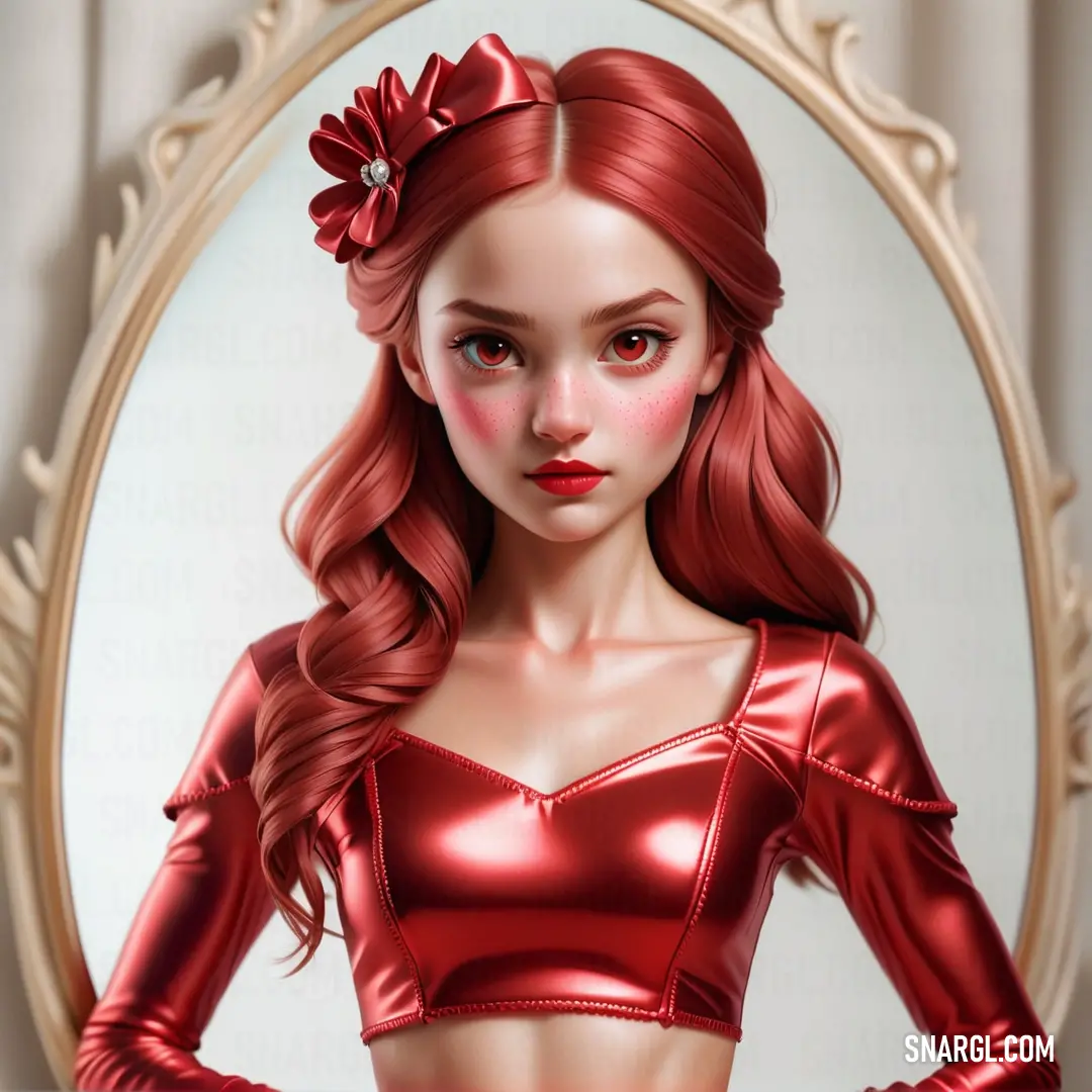 Digital painting of a woman with red hair