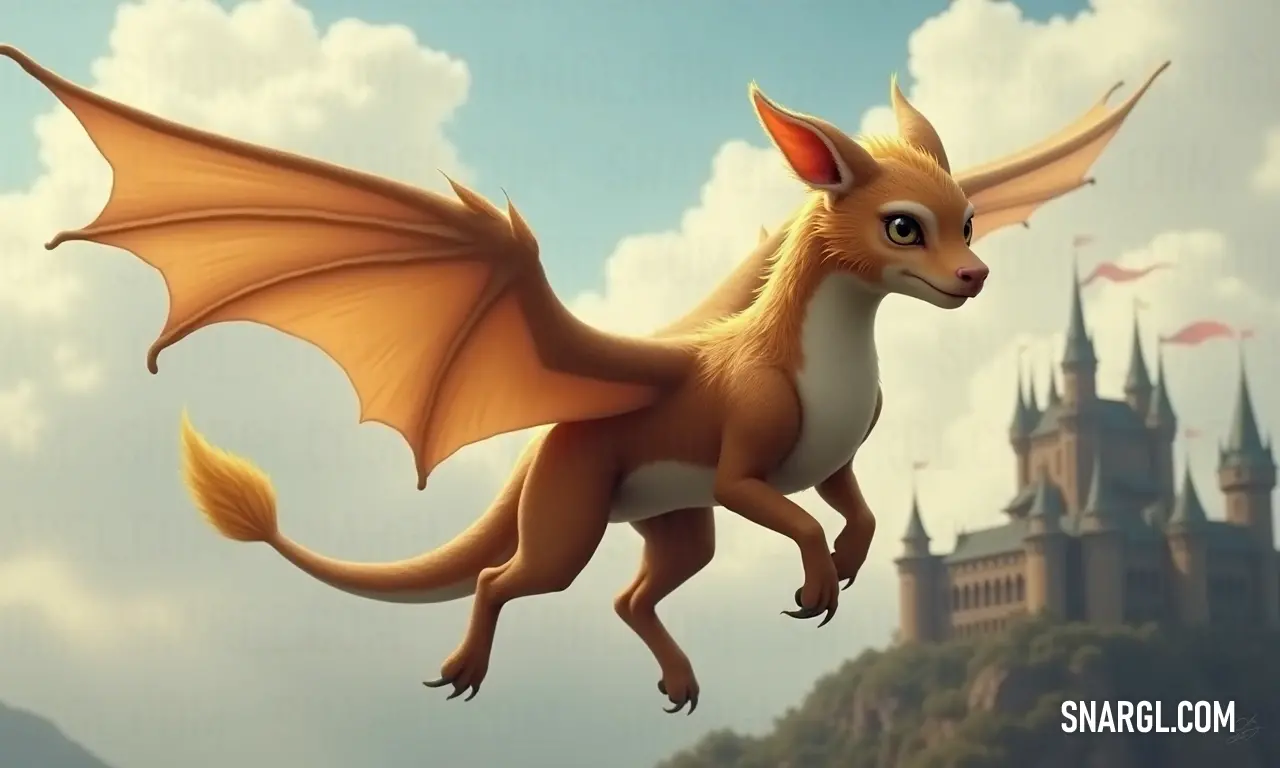 In a whimsical world, a colorful dragon soars through the sky above a grand castle, bringing magic and adventure to life amid a fantastical landscape filled with wonder and excitement.