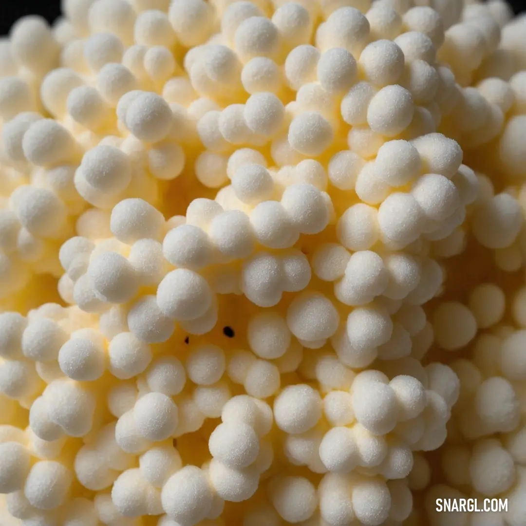 A close-up display of an array of textured white and yellow food balls showcases their unique characteristics, surrounded by a playful aura that evokes a sense of curiosity and delight.