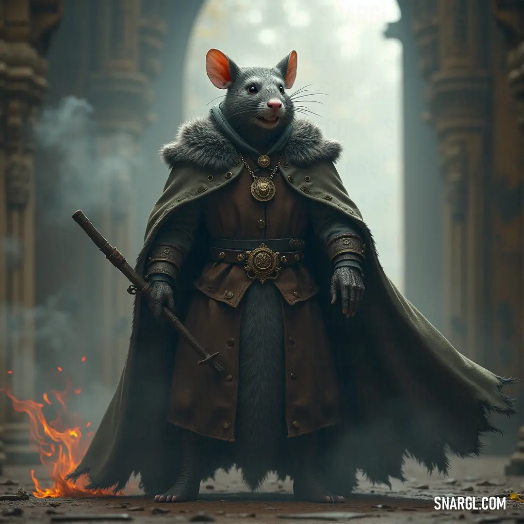 Grek, in a dapper coat and hat, holds a cane with ease. His poised stance suggests a quiet strength, as he surveys the world around him with an air of mystery. Grek, dressed in an elegant coat and hat, stands with a cane in hand. His expression is mysterious, as he looks towards the unknown with a sense of quiet confidence and style.
