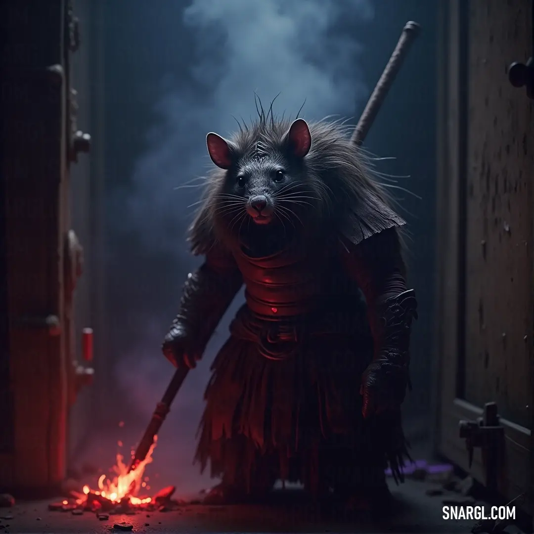 Grek, in a new costume, holds a stick with fire flickering at its tip. The shadows of a room with an open door suggest that adventure lies just beyond his reach. Grek, now in a costume, holds a flaming stick as he stands in a dimly lit room. A door stands slightly ajar behind him, hinting at a mysterious world beyond.