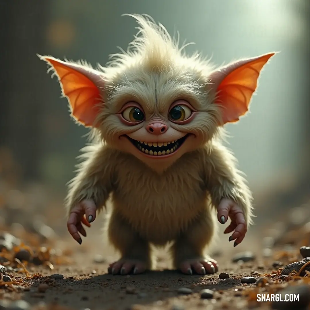 A cheerful Grover character with large, sparkling eyes and an infectious smile, standing against a vibrant background that enhances its joyful presence.